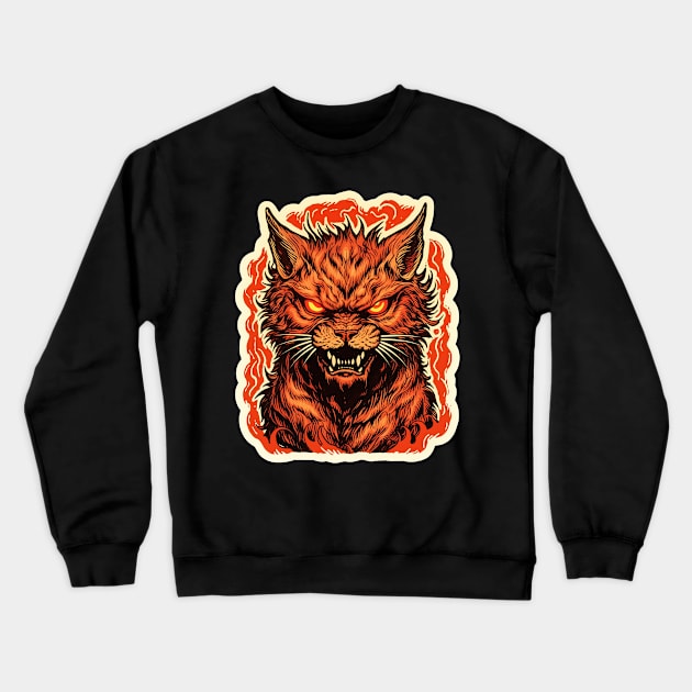 Devil cat Crewneck Sweatshirt by ChillxWave